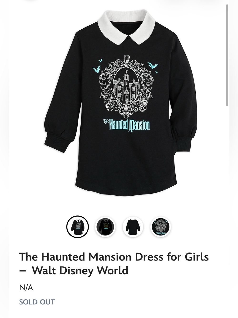 Disney Haunted Mansion Long Sleeve Dress